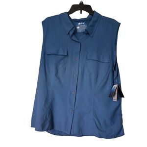 Silver Bait Women's Blue Sleeveless Vented Fishing Shirt XL NEW with Tags